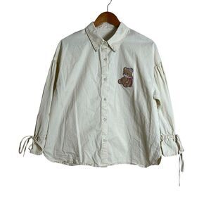 Keiko teddy bear button down shirt. Size small